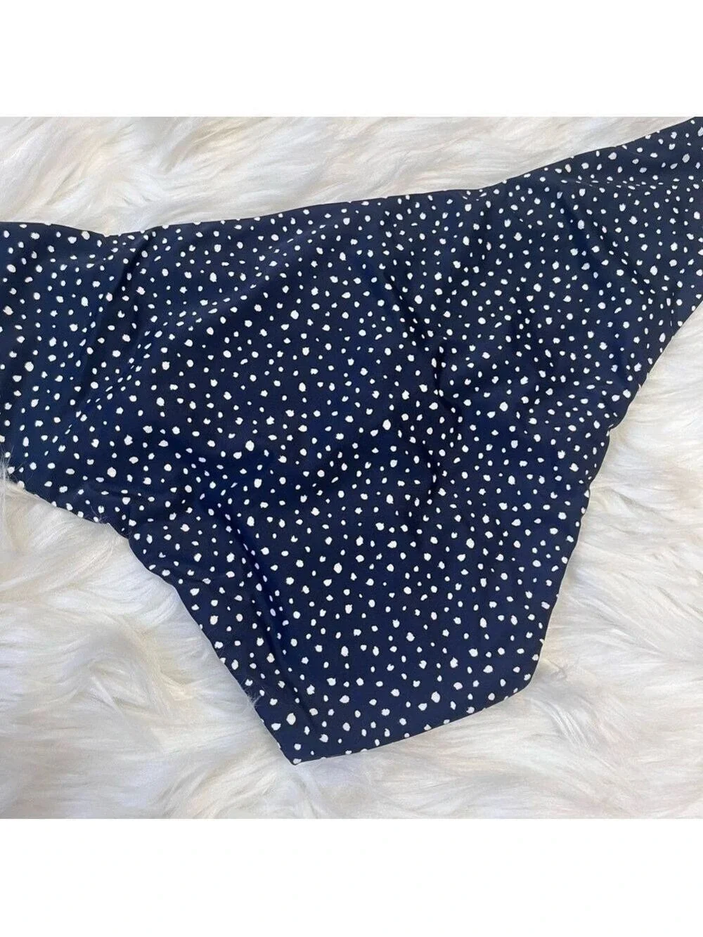 J Crew Navy Polka Dot Bikini Bottoms Size XXL